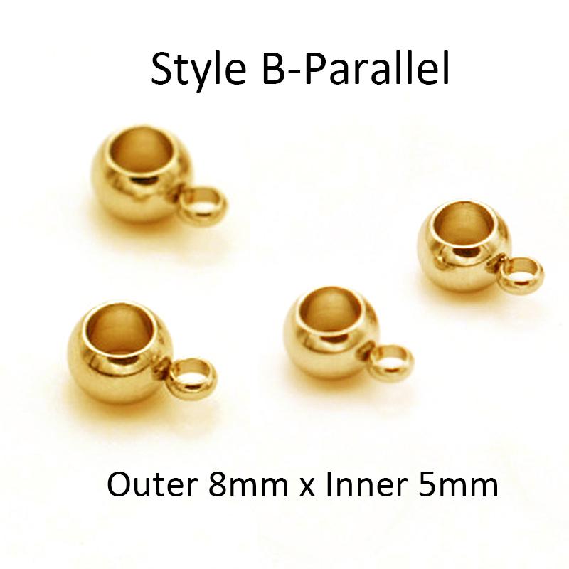 10pcs Gold Color Stainless Steel Spacer Beads Pendant Charms Clasps Bail Beads for Bracelet Necklace DIY Jewelry Making Findings