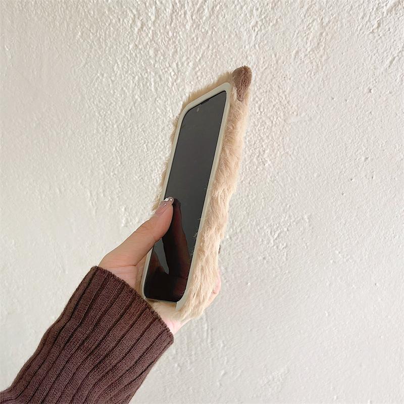 Kawaii Capybara Iphone Phone Case Autumn and Winter Plush All-Inclusive Anti-Fall Suitable for Iphone15/14/13/12/11Promax