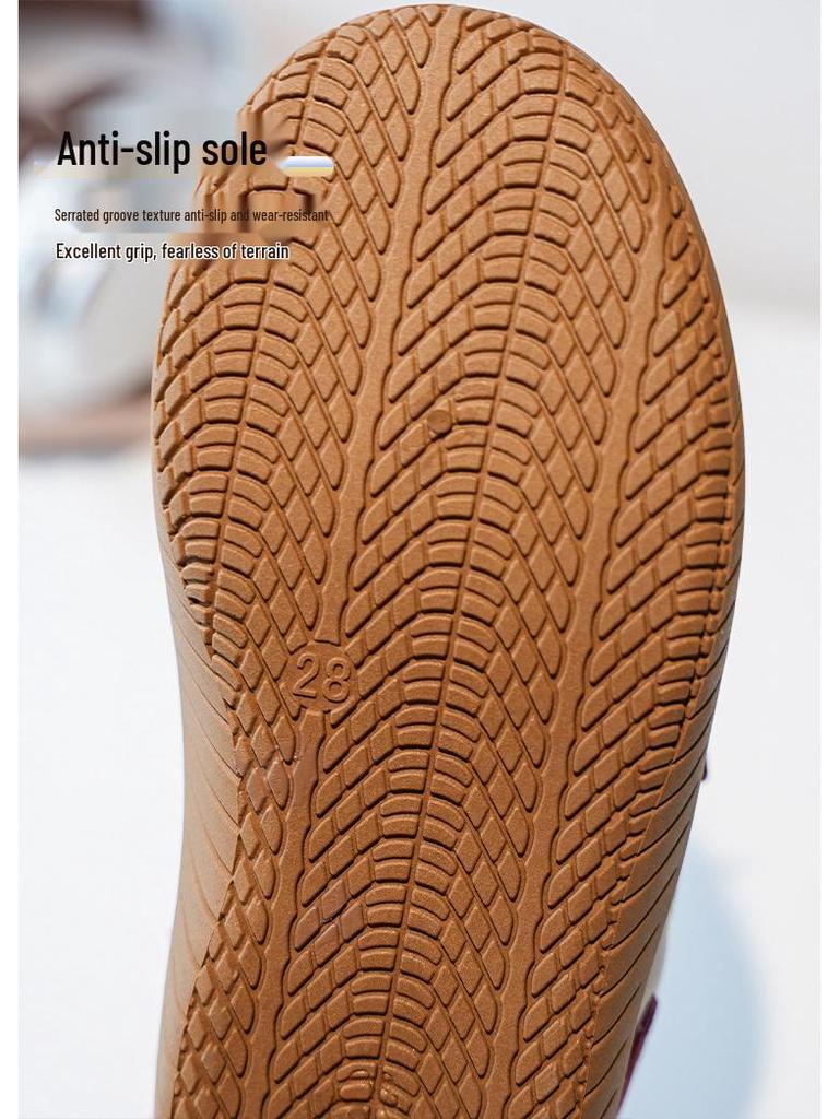 Bobdog Girls' Retro Waterproof Leather Low-Top Shoes - Spring & Autumn Collection