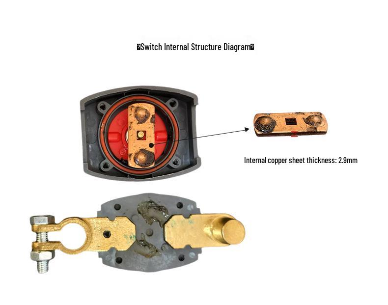 Brass Car Battery Disconnect Switch for 12V/24V, 15-17mm Negative Terminal.