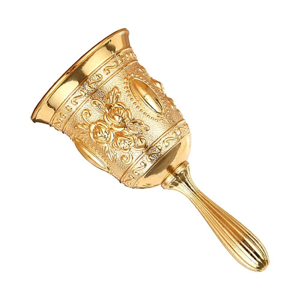 Polished Finish Metal Hand Bell Lotus Brass Call Bell Handbells Hand Dinner Bell  For Teacher