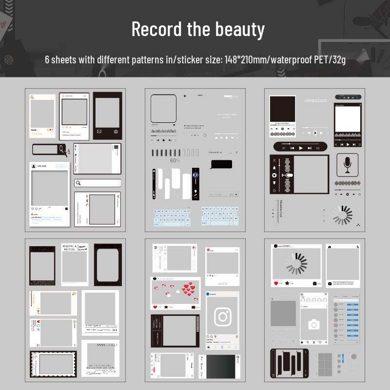 

Наклейки для журналу Ретро плівка та фото рамки - Набір для DIY колажів та з домашніми тваринами
