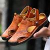 Mode Herren Sandalen Echtes Leder Sommer Strand Badeschuhe Männlich Rutschfest Weich Bequem Outdoor Schuhe Hohe Qualität Herren Sandalen