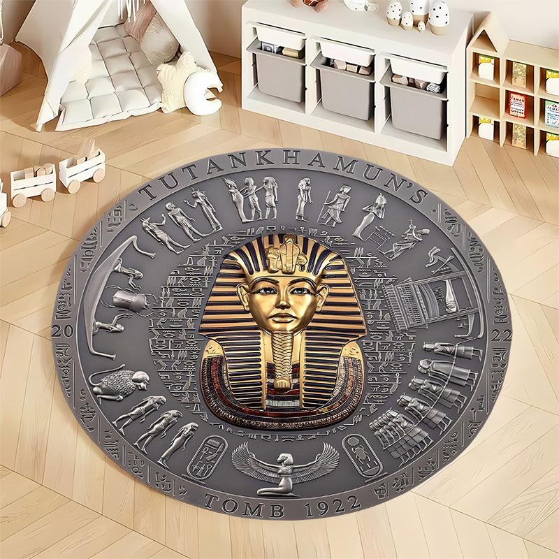 free shipping HD Retro Egyptian Pharaoh print round carpet for home sofa bedroom, decor mat home rug great gift for friends