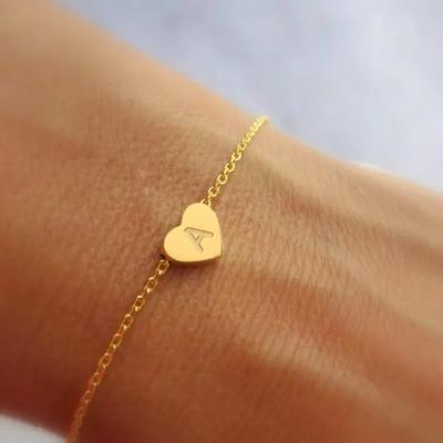 Letter hart Alfabet Initiaal naam dames armband Charms hanger Verguld Handgemaakte armband sieraden dropshipping