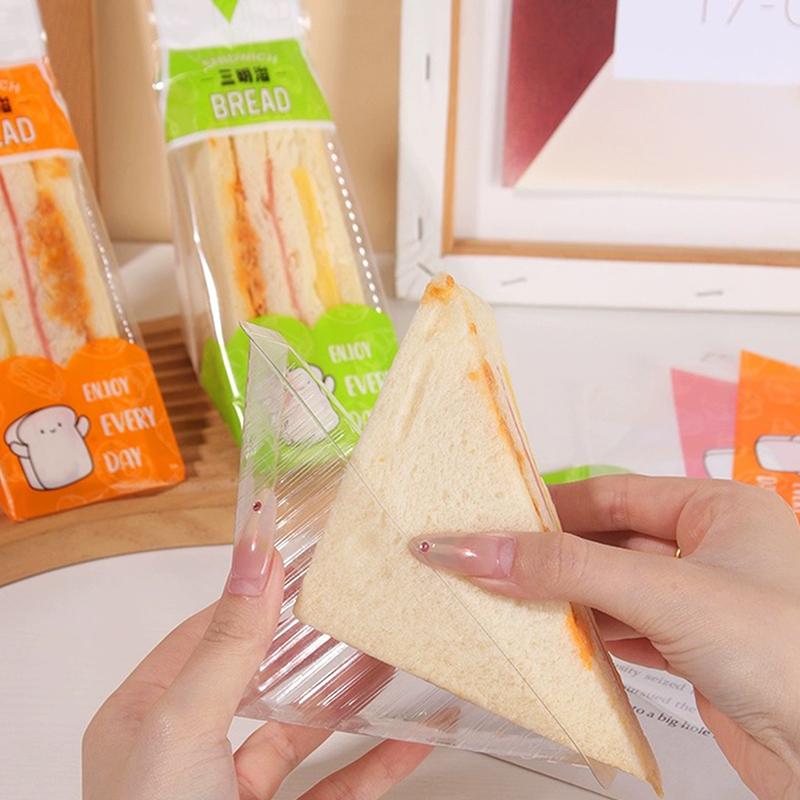 100Pcs Sandwich Plastic Packaging Transparent Triangle Bags For Bread Butty Bags Birthday Party Decoration Treat