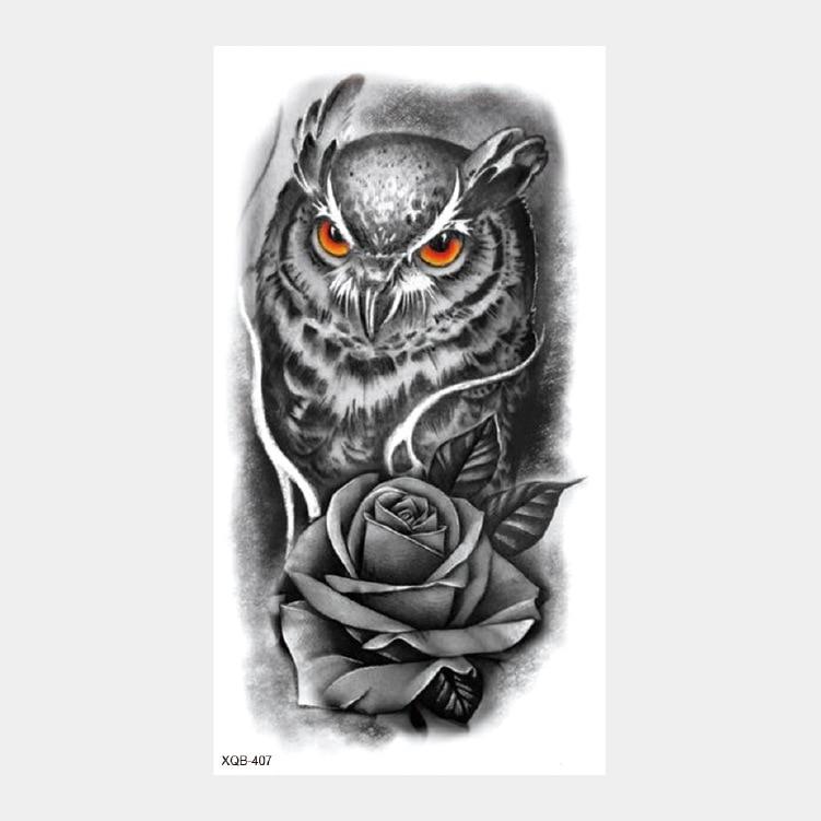 Upper Arm Sleeve Crown Lion Tiger Wolf Head Waterproof Temporary Stickers Body Art Fake Tattoo For Women Men