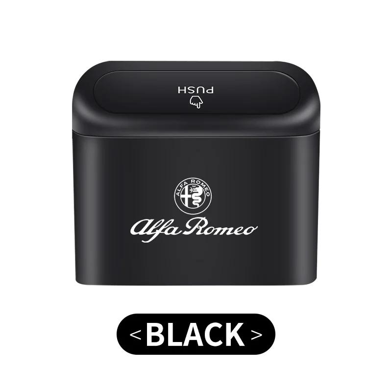 

Car Stickers For Alfa Romeo Hanging Car Trash Can Vehicle Garbage Dust Case Storage Box For Alfa Romeo Giulia Giulietta 156 159 чёрный