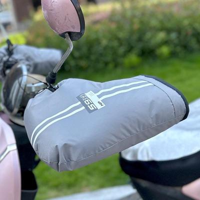 Electric Bicycle Winter Handlebar Cover: Waterproof, Windproof, Thick Fleece Gloves for Cold-Proof Riding