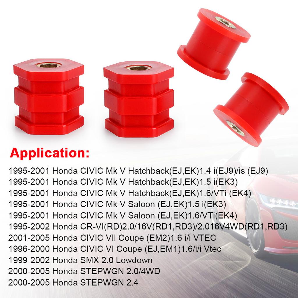 Polyurethane Red Car Suspension Arm Bushing Kit For Honda Civic EK EJ 1996 1997 1998 1999 2000  Control Arm Bushing Kit