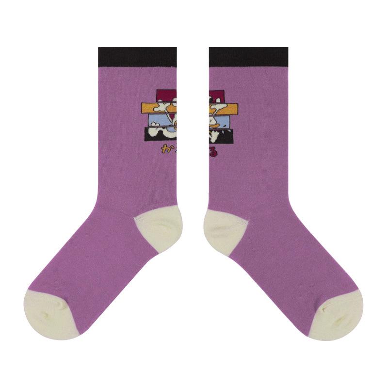 

Spring and Summer Frog Frog Series Cartoon Illustrations Cute Mid-Calf Socks Women s Cotton Socks Couple 1 pair