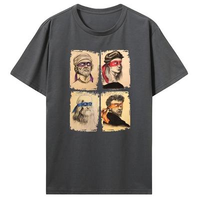 Summer Science Turtles T-Shirt Men Mutant Ninja Short Sleeve Humor Tee Shirt O-Neck Cotton Funny Tops Printed Graphic T Shirt