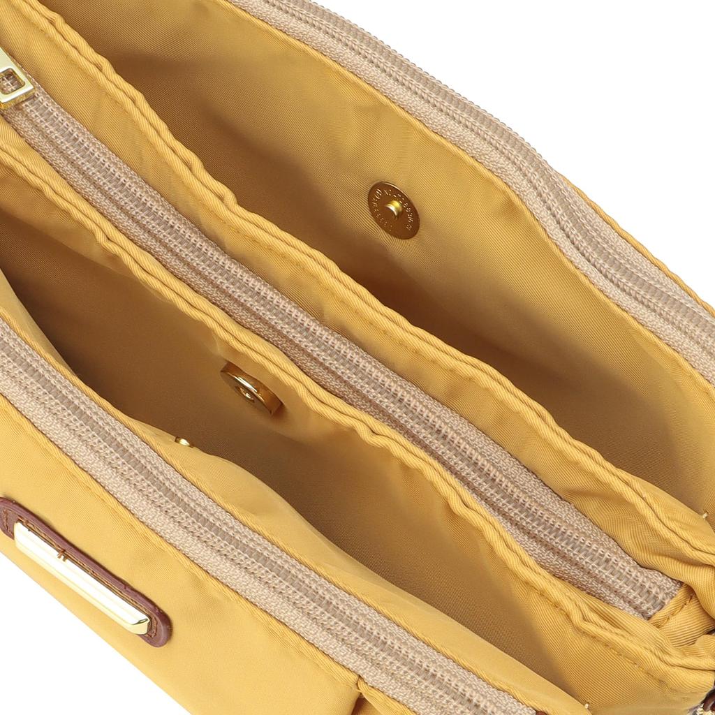 Lana 5-lagige Umhängetasche für Damen mit mehreren Taschen, schlichtes Design, 4203-00, Gelb und Hellbeige