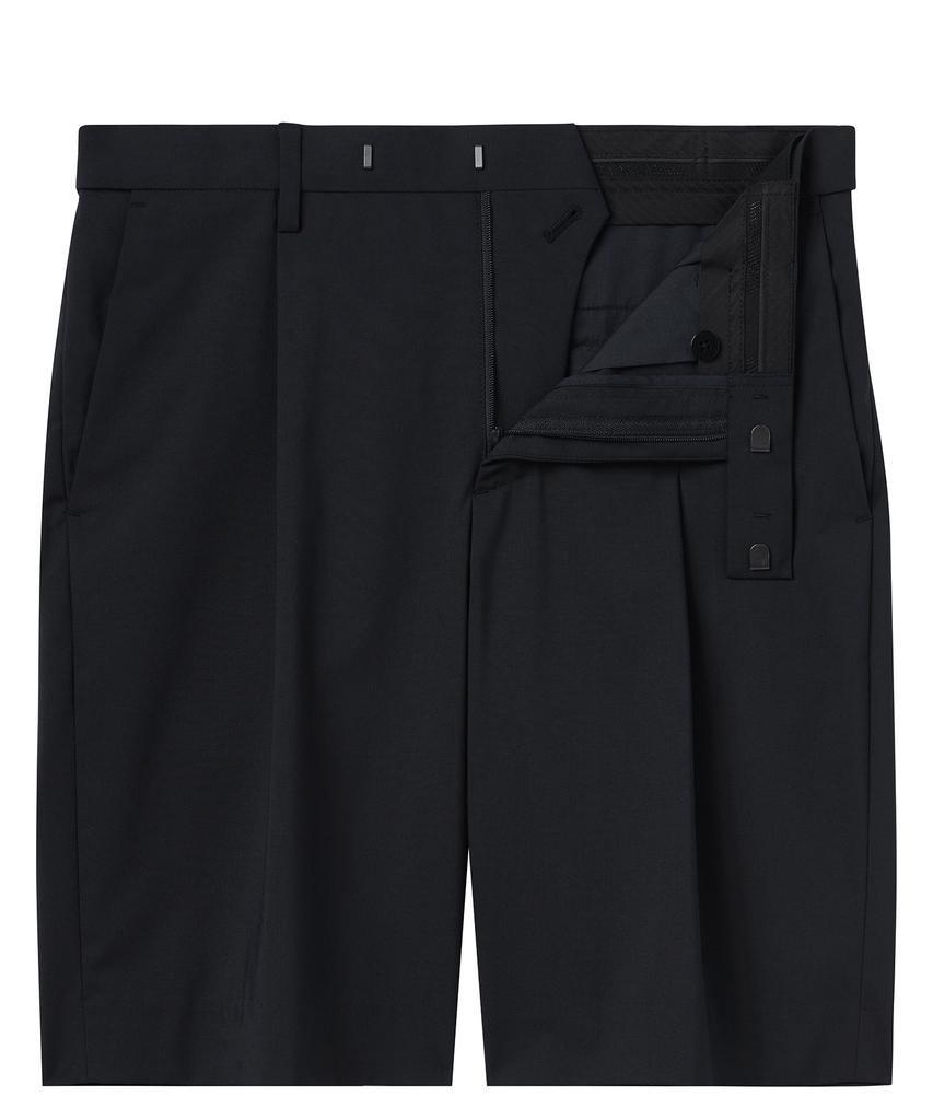 Musinsa Standard [Cooltandard] Hidden Elastic Waist Half Slacks [Black]