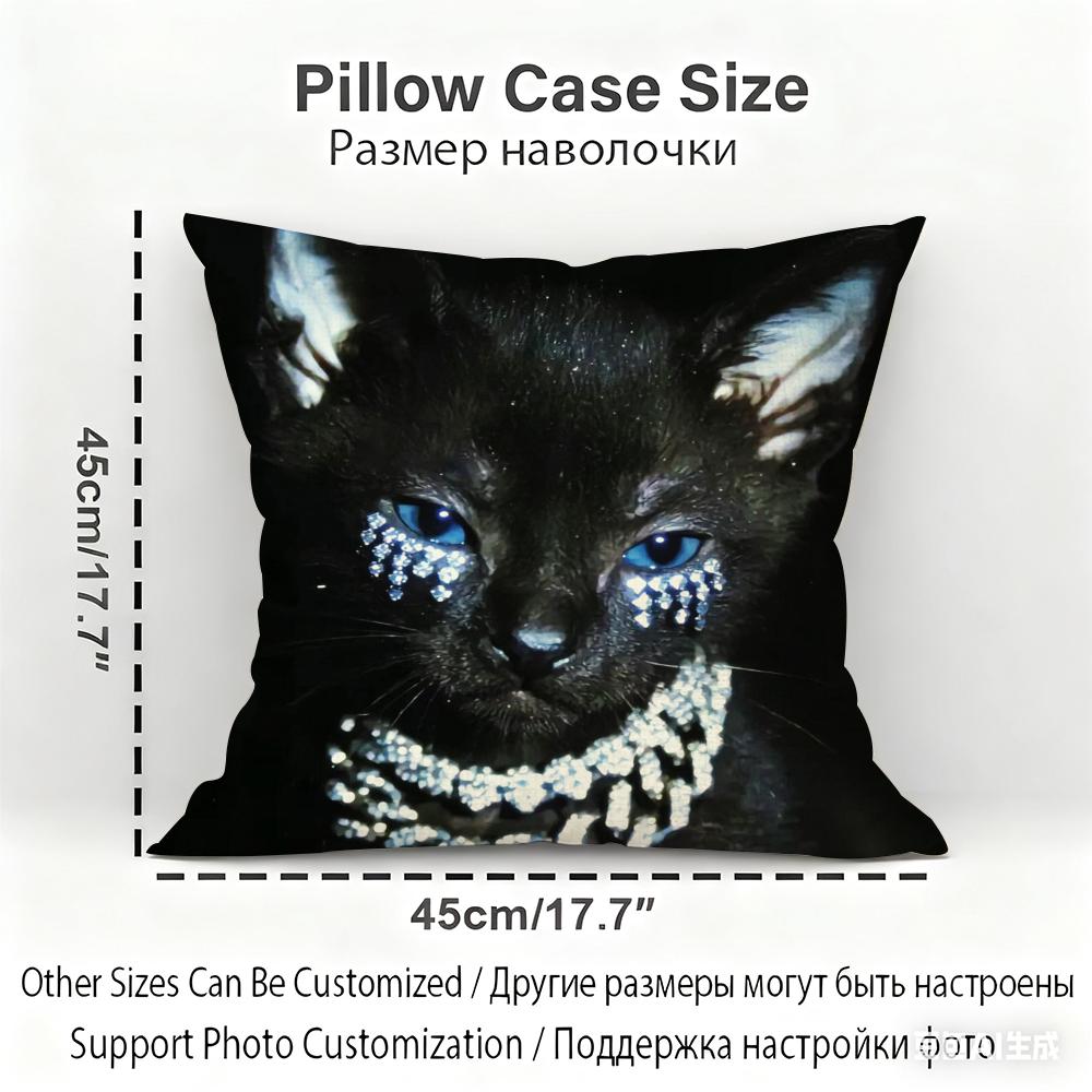 Wild Cats Cushion Cover Household Decoration Linen Sofa Cushion Cover: Skin-Friendly & Breathable with Invisible Zipper