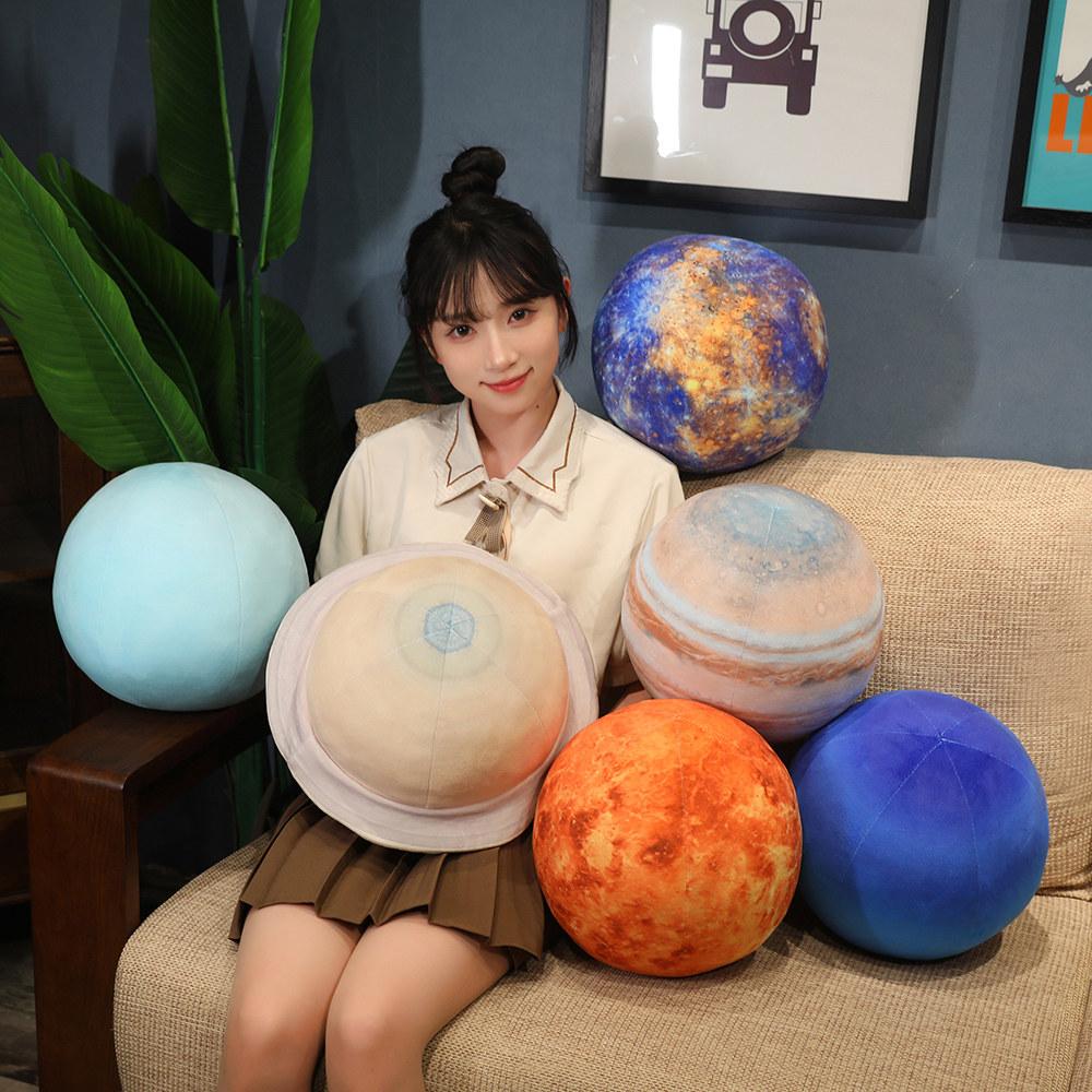 Solar System Plush Toy Set 8 Soft Stuffed Planets Earth Mars Uranus Kawaii Space Plushies Science Gift for Kids