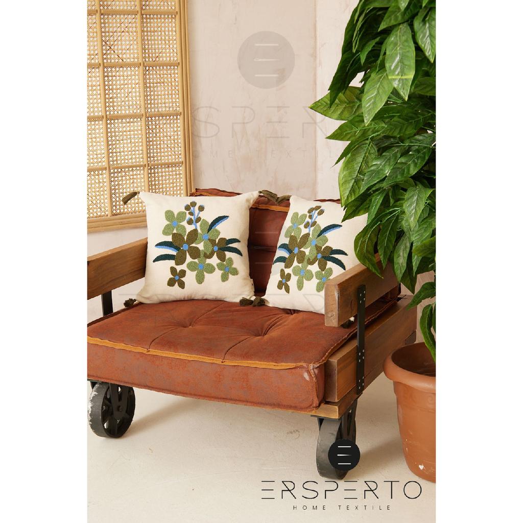 Flower Tassel Linen Decorative Throw Pillow Cover Pillow Case 1 Piece 43x43cm