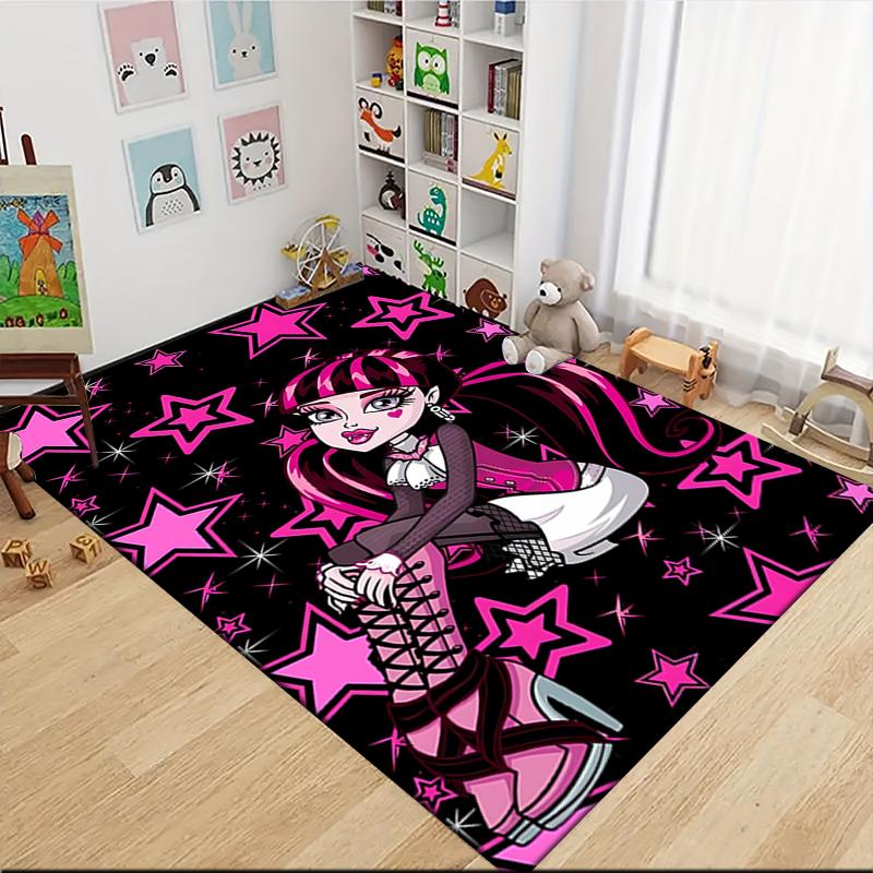 1Pc Monster High Starry Night Carpet Rug Customizable Soft Washable Antislip Home Living Room Sofa Mats Personalized Rug 091728