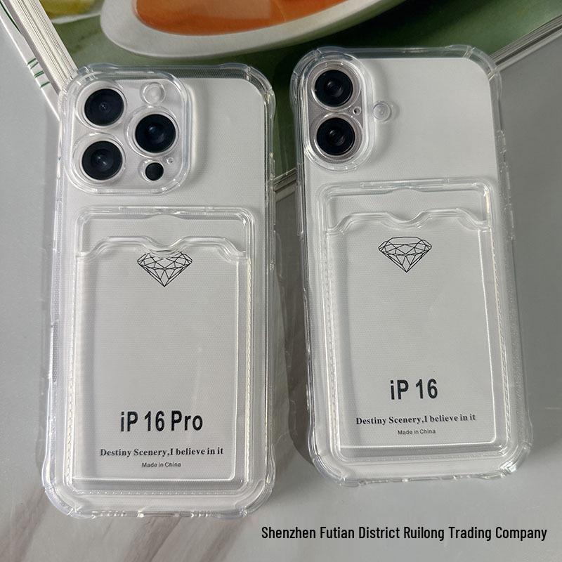

Compatible iPhone 12-16 Pro Max Transparent Card Slot Protective Case iPhone 13 Pro Max