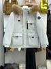 Women's 2025 Outdoor Workwear Short Down Jacket with Big Fur Collar - Loose Korean Style 90% White Duck Down Parka Coat