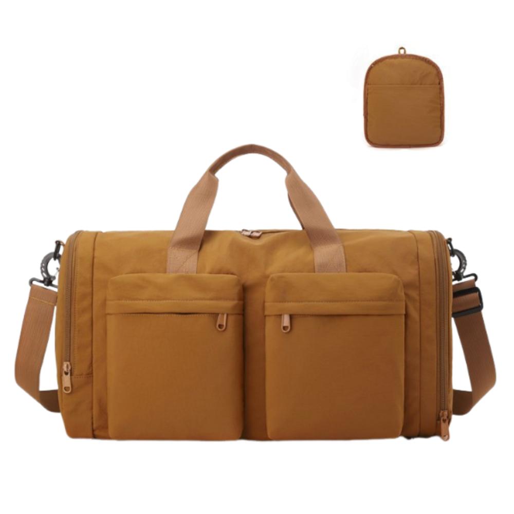 

Waterproof Gym Luggage Shoulder Bag Large Capacity Sports Fitness Bag Business Trip коричневый