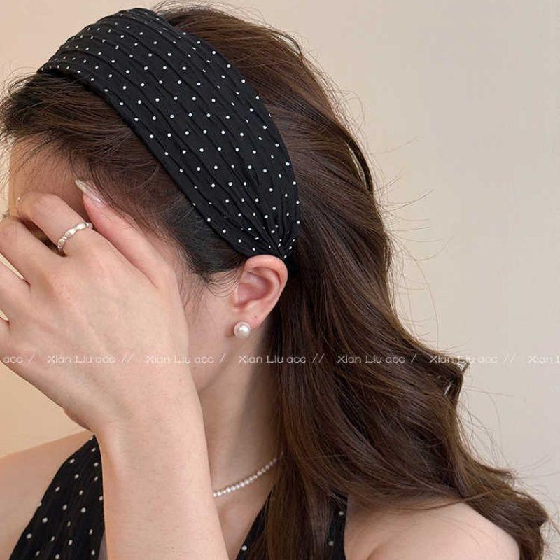 Polka Dot Wide Edge Headband Women's 2026 New Face Wash Pressure Hair Headband High Cranial Top Fashion Foreign Style Hairpin Hair Accessories