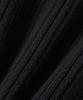 Noirer Wool Ribbed Zip-Up Cardigan (Black)