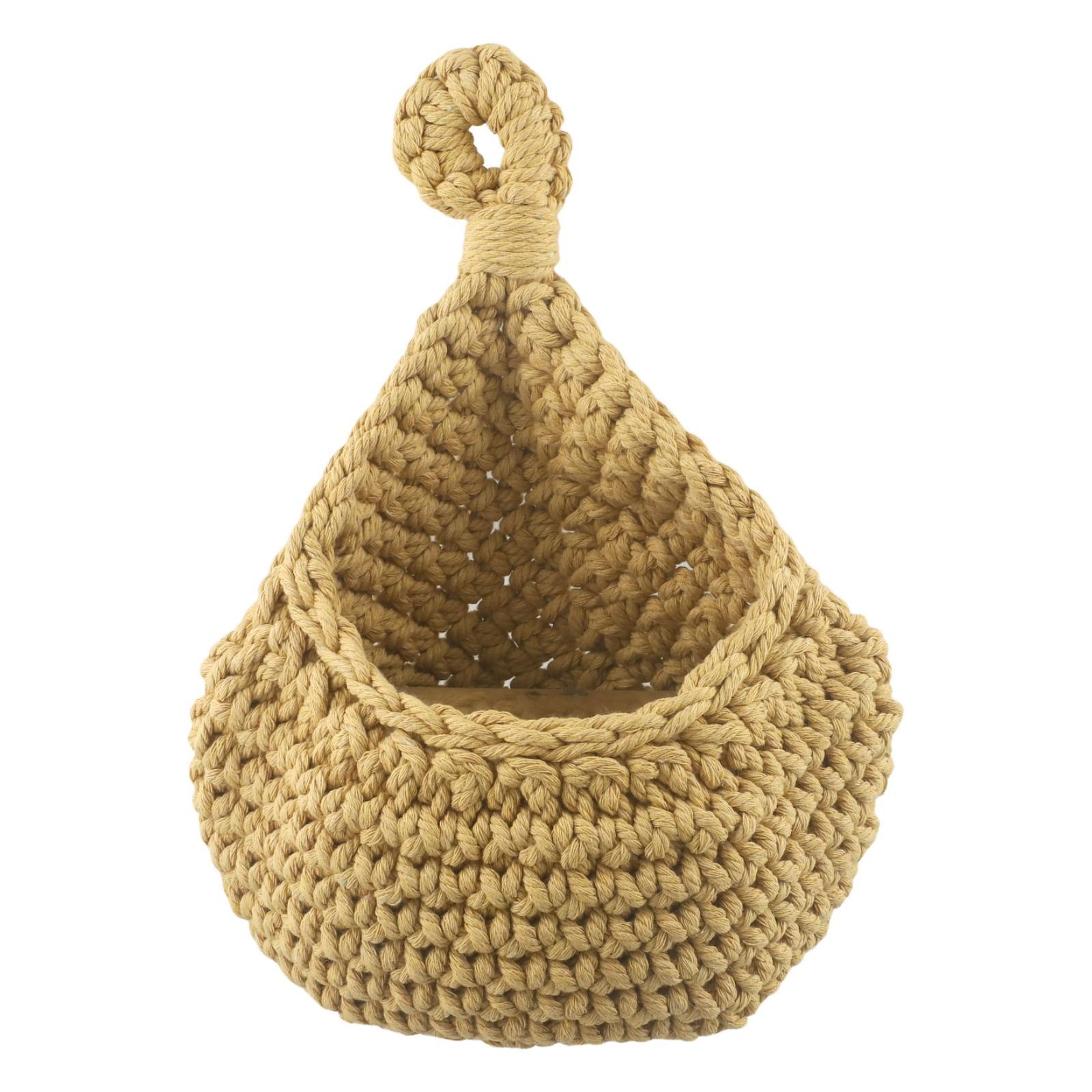 

Kitchen Woven Basket Hanging Storage 1pcs Baskets Cotton Rope D（21x27CM ）