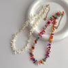Bohemian Pozlacený PVD Nerezová Ocel Duhový Nepravidelný Korálový Řetízek Choker Náhrdelník Pro Ženy Sváteční Šperky