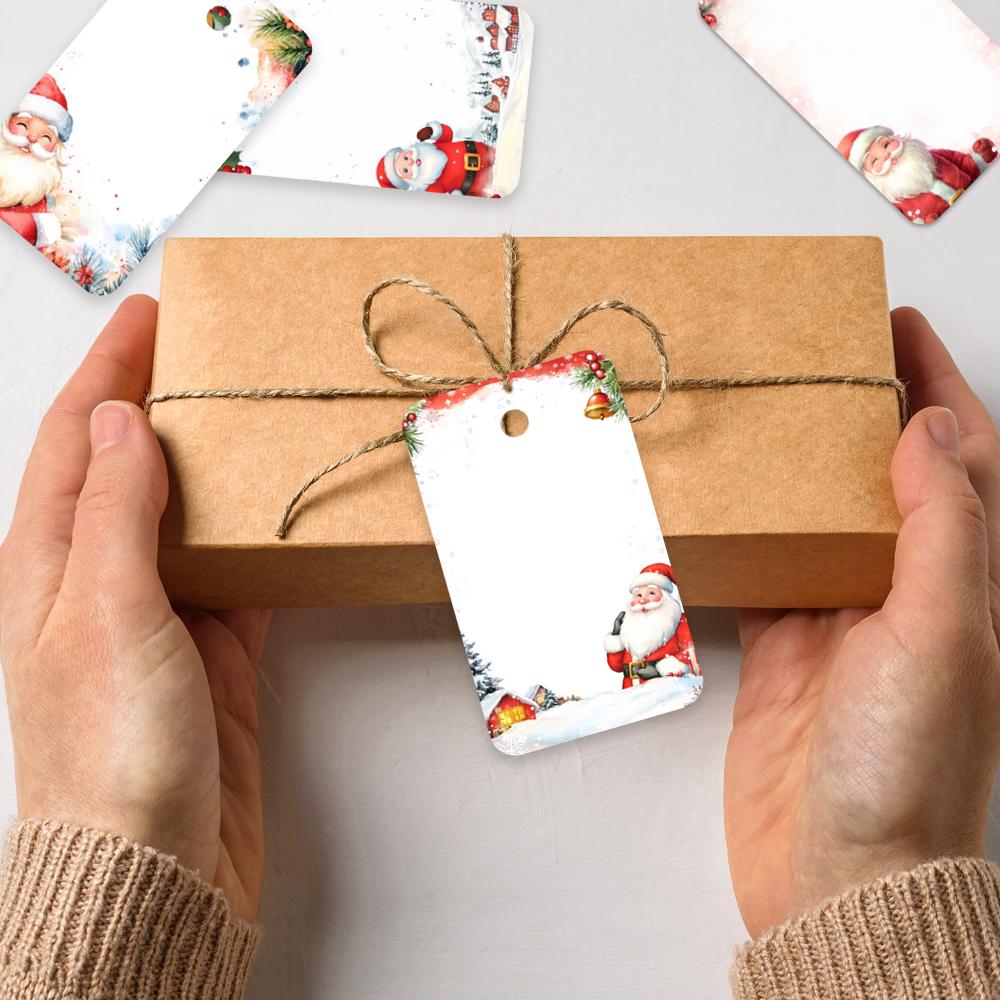 40pcs, Christmas tags, gift labels, party decorations, DIY, packaging embellishments, greeting cards, party cards, jute twine