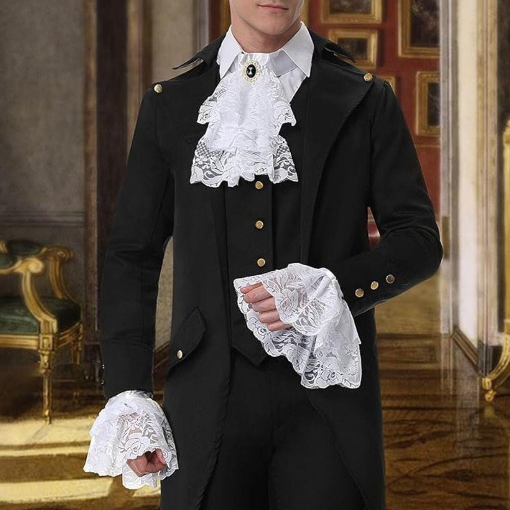 Detachable Lace Jabot Collar Ruffled Steampunk Costume Victorian Lace Jabot Cosplay Events