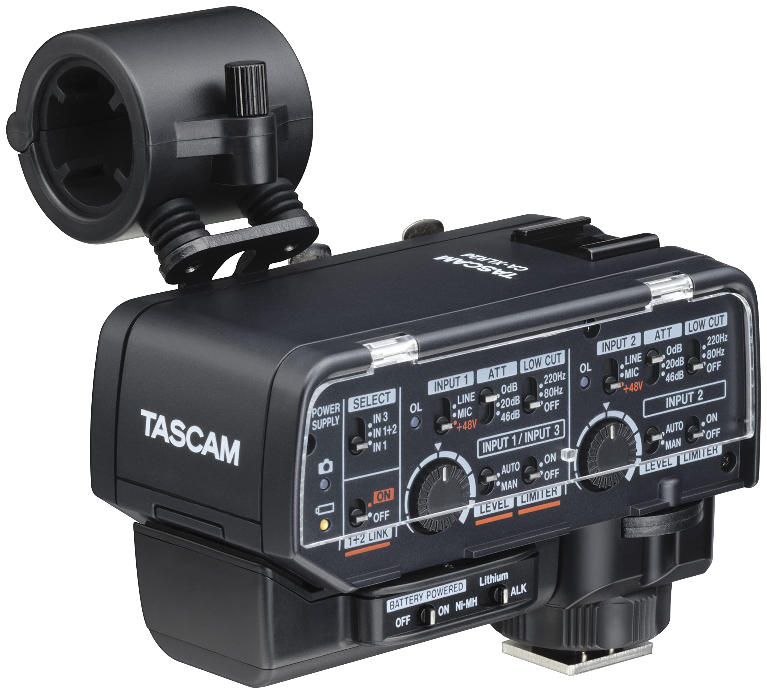 

Мікрофонний адаптер TASCAM XLR для інтерфейсу бездзеркальних камер 2-канальний Запис аудіо відео Виробництво відео інтерв’ю CA-XLR2d-AN (аналоговий комплект) чорний