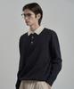 WORK ON BODY OFF Par Semi-Overfit Two-Tone Collar Knit [Navy]