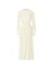 Sinseuden Wrinkle Satin Color Block Long Dress