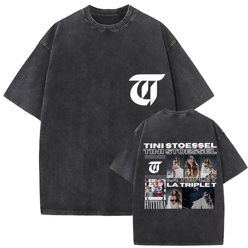 A Ella Le Gusta Tini Stoessel Album 2026 Vintage Washed T Shirts Men Women Harajuku Clothing Fashion Trendy Tee