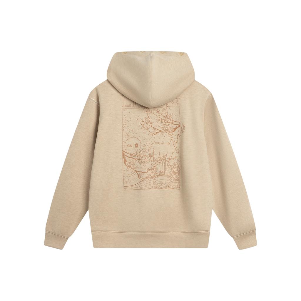 Li Ning Sports Lifestyle Serie Locker geschnittenes Kapuzensweatshirt mit Grafikprint Damen Sweatshirt AWDVB40-6