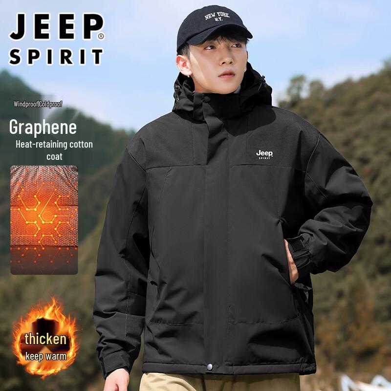 JEEP SPIRIT Men s Hooded Winter Padded Jacket L