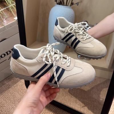 Sommer 2025 neue Retro-Leichtgewicht-Netz-Atmungsaktive Flachsohlen-Deutsche Trainingsschuhe Damen Weichsohle Vielseitig Freizeit-Sport Forrest Gump Schuhe