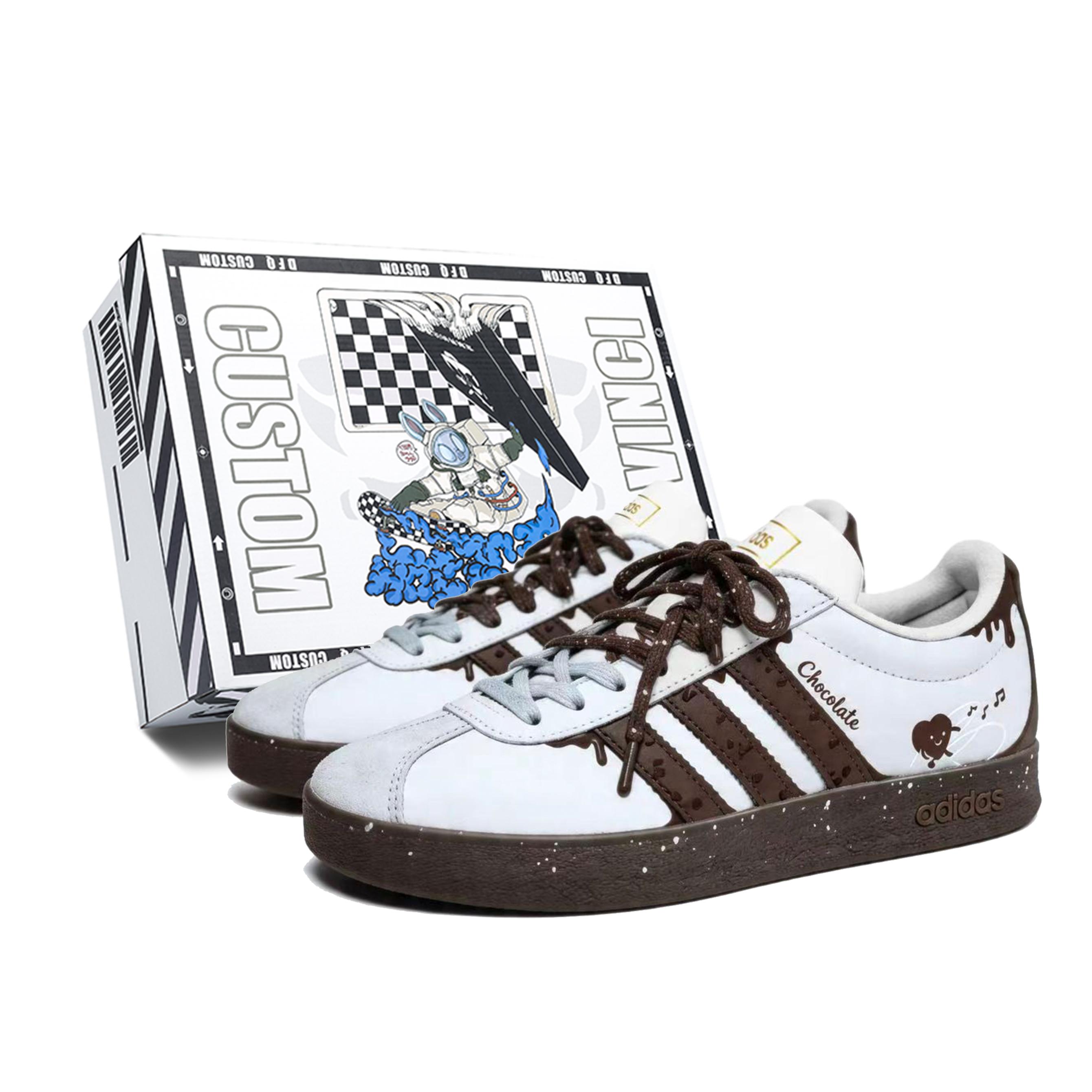 

Adidas Vl Court Classic Heartfelt Cocoa Box Low top Skateboard Shoes Unisex White JQ2470(TeamM--BOX) 45⅓