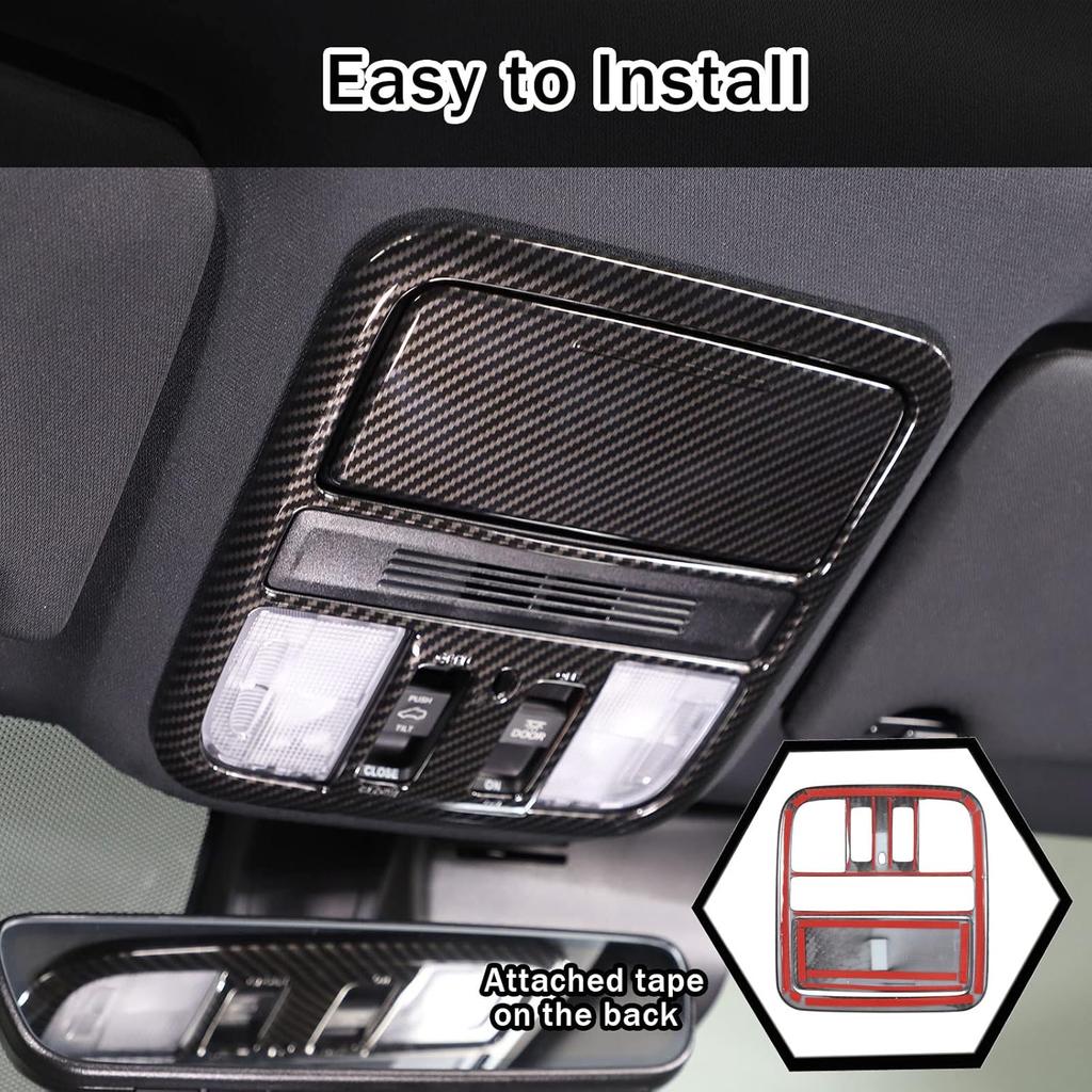 Front Reading Light Panel Cover Trim for Honda Pilot 2019-2022, ABS Material Reading Light Frame Cover Decor Protector Accessories (Carbon Fiber