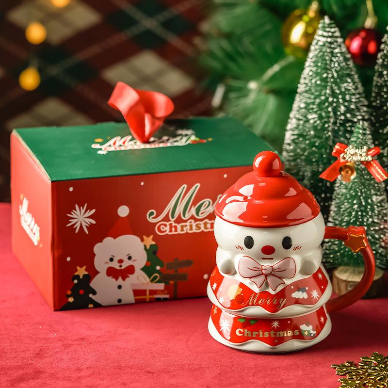 Christmas Gift Mug High End Sense Christmas Cup Ceramics Gift for Girls' Companions and Small Gifts for Employees and Customers
