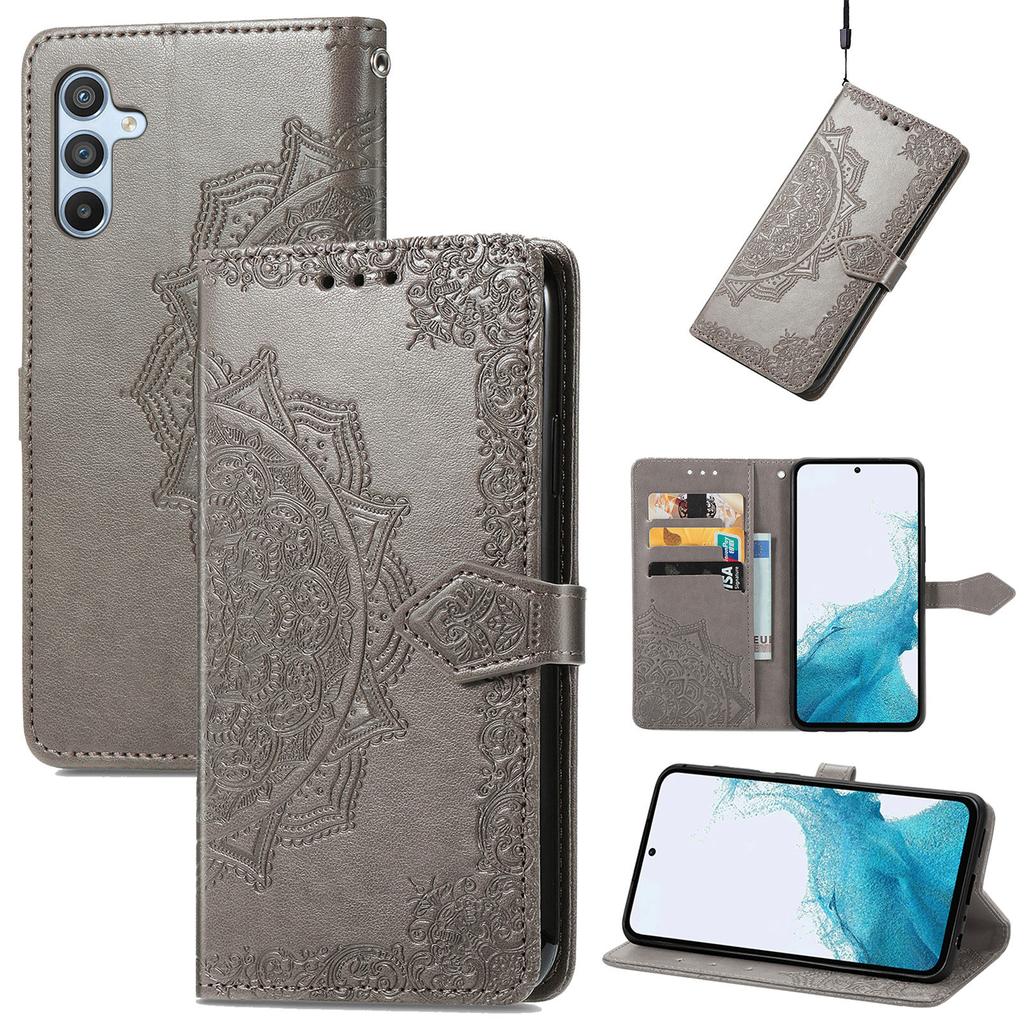 For Samsung Galaxy A56 5G Case Wallet Mandala Flower Leather Phone Cover Stand View