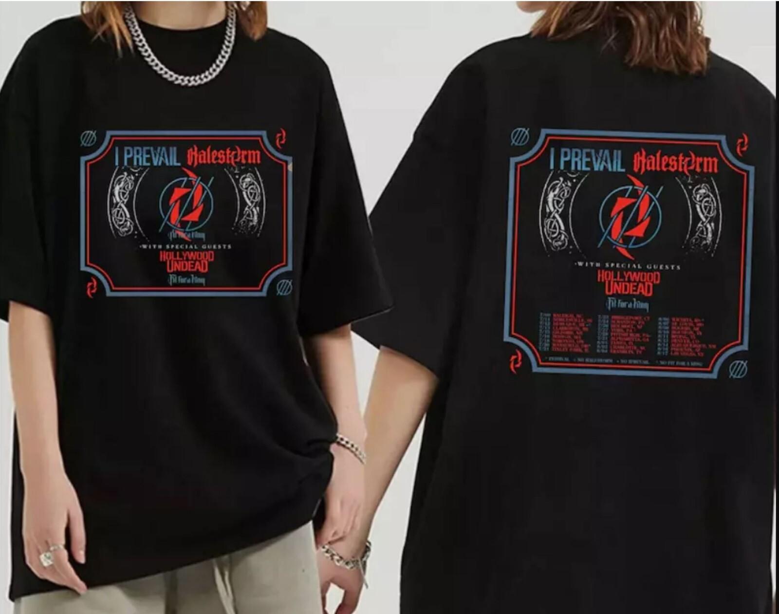 26 Halestorm and I Prevail 2024 Tour t shirt DOuble sided July gift shirt Unisex T-Shirt XXL