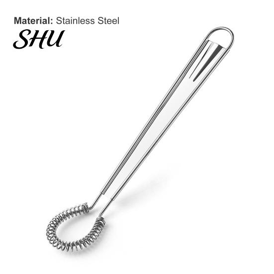Milk Frother Egg Mixer Sturdy Good Elasticity Stainless Steel Stick Blender Hand Held Spring Whisk for Kitchen