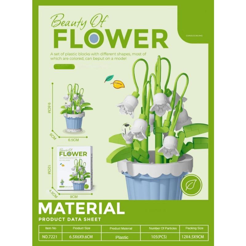 

Квітка з будівельних блоків Кімнатна рослина Прикраса Малий розмір Соняшник Троянда Сумісна з Іграшками-будівельними блоками для дівчинки