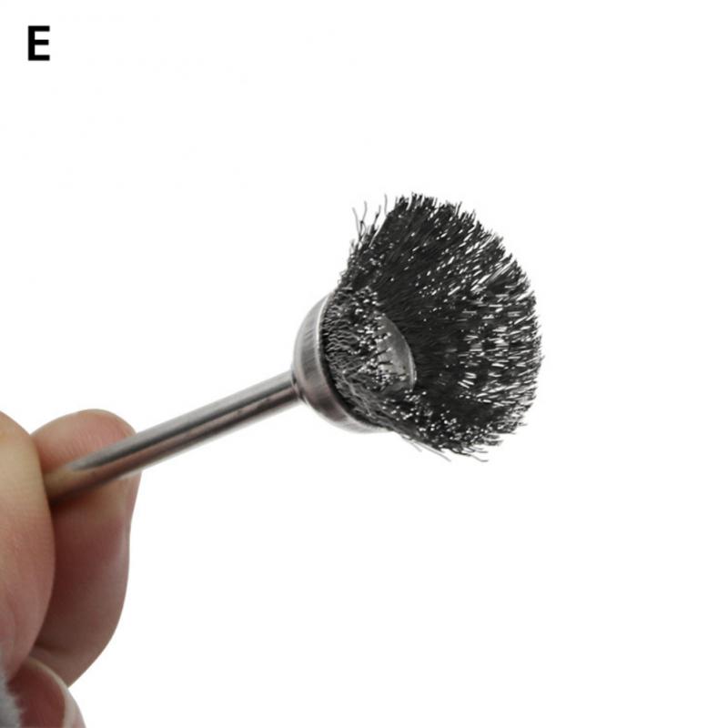 1/15/98Pcs Mini Steel Wire Brush Drill Rotary Tool Cleaning Brush Wheel Metal Rust Removal Polishing Disc