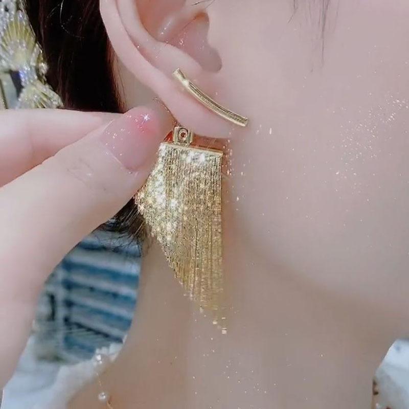 French Style Retro Tassel Earrings with Niche Design, High-end Feel, Light Luxury Temperament, Earrings and Accessories for Women