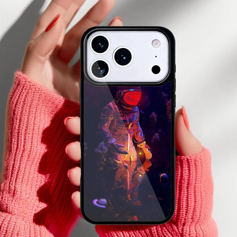 Astronaut Spaceship Phone Case for iPhone 17 16 15 14 13 Pro Max Back Cover for 12 11 Pro Coque
