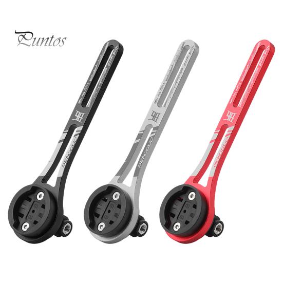 Out Front Bike Mount Aluminum Alloy Bracket with Replaceable Bike Computer Base Adjustable Integrated Out Front Bicycle Mount for Garmin Edge