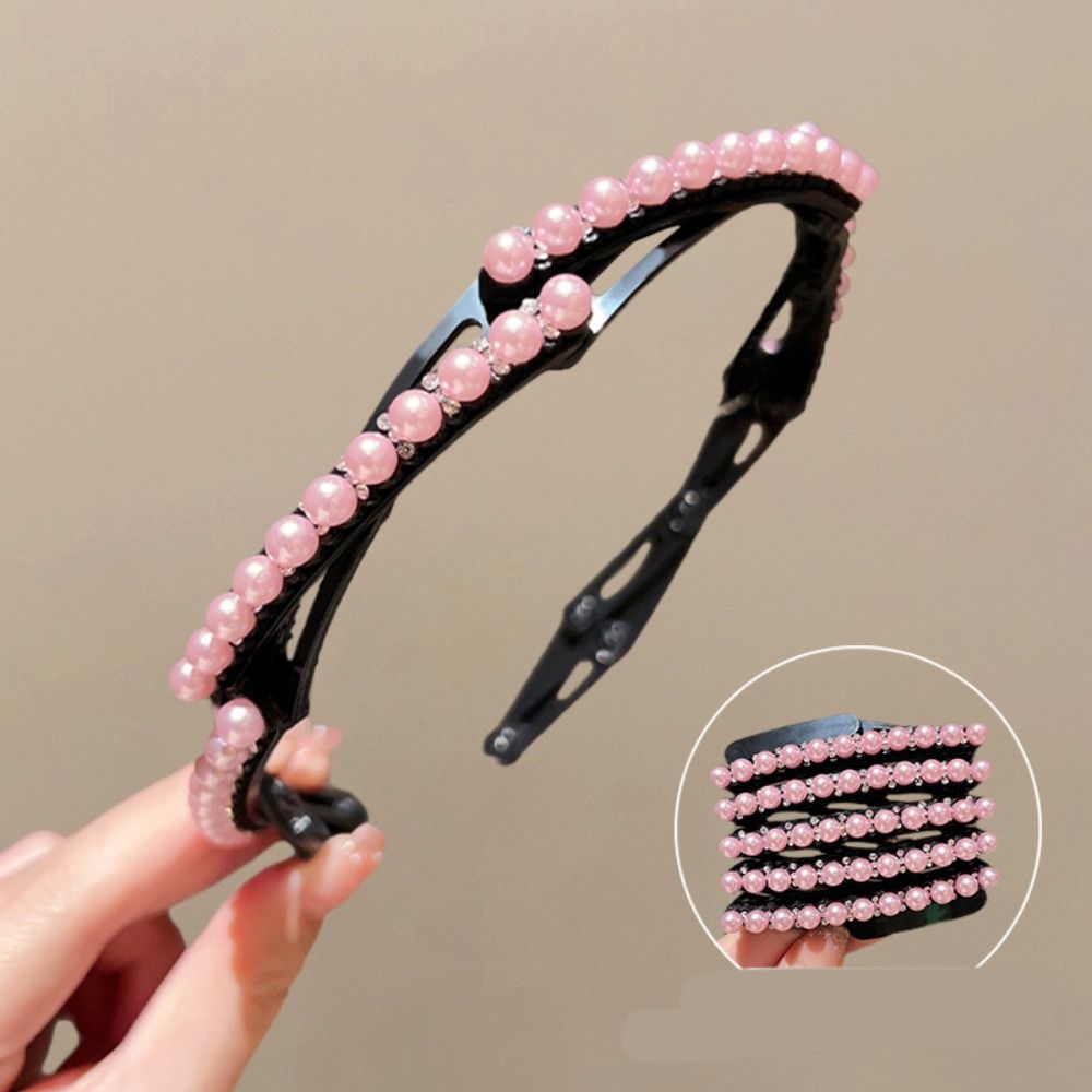 Foldable and Extendable Rhinestone Headband Women Travel Portable Storage Face Wash Makeup Hair Band Hair Hoop Hair Accessories
